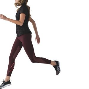 lululemon athletica Maroon and Black High-Rise Leggings